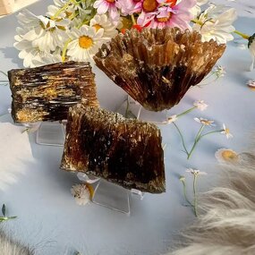 Amber Ore Specimen Manufacturer - Natural Raw Feng Shui Style Calcite Crystal for Home Desktop Ornament Garden Souvenir