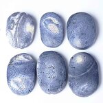 Blue Coral Handheld Hot Compress Stone Manufacturer - Natural Polished Crystal Mineral Specimen Palm Stone