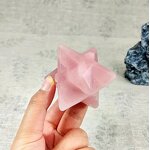 Rose Quartz Polyhedron Hexagram Ornament Manufacturer - Natural Crystal Handcrafted