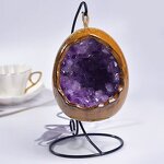 Amethyst & Citrine LED Night Light Manufacturer - Natural Dinosaur Egg Home Decor Ornament
