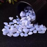Blue Chalcedony Gravel Manufacturer - Wholesale Natural Small Particle Blue Vein Agate for Fish Tank Decoration Polished