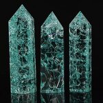 Green Crackle Hexagonal Prism Column Manufacturer - Polished Natural Crystal Raw Stone with Rainbow for Home Office Ornament