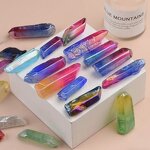 Single Crystal Wands Manufacturer - Natural Rainbow Hued Raw Stone Pendant Feng Shui Electroplated Craft Accessories