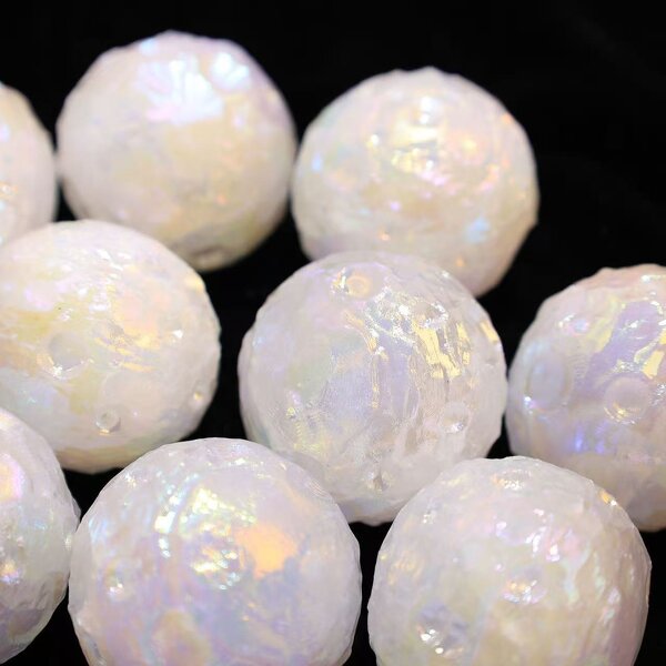 White Feng Shui Crystal Diamond Ball Manufacturer - Natural Raw Stone Mineral Polished Crystal Craft Electroplated