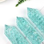 Green Crackle Hexagonal Prism Column Manufacturer - Polished Natural Crystal Raw Stone with Rainbow for Home Office Ornament