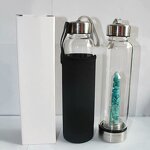 Yellow Tiger Eye Stone Crystal Water Bottle Manufacturer - Natural Point Healing Wand Quartz Glass