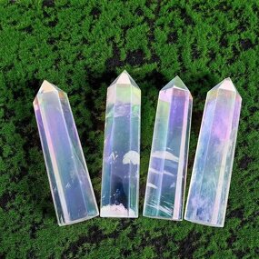 Hexagonal Single-Pointed Column Manufacturer - High Quality Home Decor Ornament Electroplated White Crystal Smelted Feng Shui