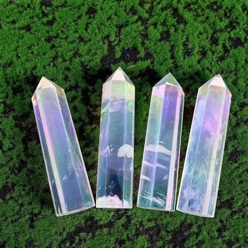 Hexagonal Single-Pointed Column Manufacturer - High Quality Home Decor Ornament Electroplated White Crystal Smelted Feng Shui