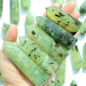 Prehnite Single-Terminated Crystal Prism Manufacturer - Natural Raw Polished Hexagonal for Home Decoration Feng Shui Souvenir