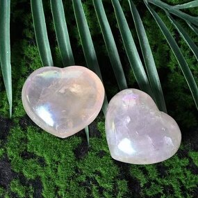 Rose Quartz Heart Ornaments Manufacturer - Electroplated Polished Crystal Hearts for Handheld Office Decor