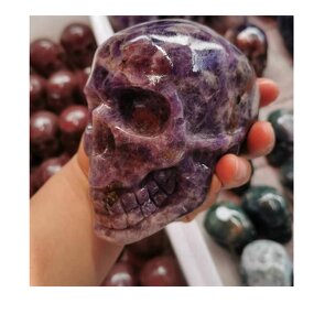 Chevron Amethyst Skulls Crystal Crafts Manufacturer - Healing Crystals Machine Engraving Natural Quartz for Feng Shui