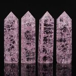 Pink Crackle Crystal Raw Stone Prism Manufacturer - Natural Hexagonal Ornament for Crystal Crafts