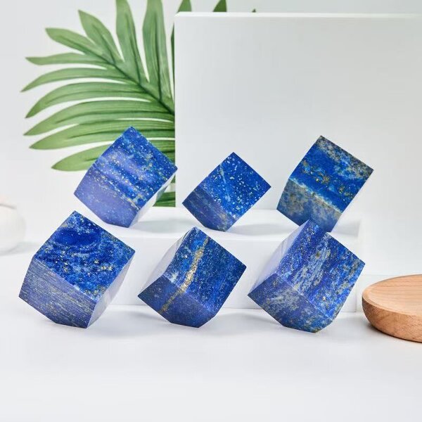 Lapis Lazuli Polyhedral Manufacturer - Natural for Rubik's Cube Rough Stone Handicraft Mineral for Home Desktop Decoration