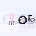 Rose Pink Quartz Crystal Point Water Bottle Manufacturer - Natural Infused With Angel
