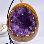 Amethyst & Citrine LED Night Light Manufacturer - Natural Dinosaur Egg Home Decor Ornament