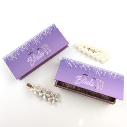 Purple Eyelash Box Manufacturer - Customizable Logo 15mm-28mm Natural