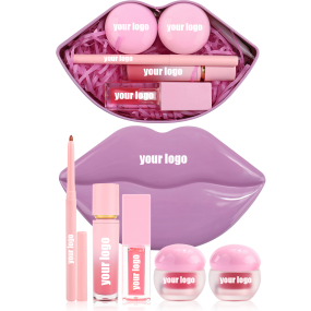 Lip Kit Set Factory - 5in 1 Pink Lip Gloss Gift Set Holiday Makeup