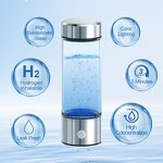 Hydrogen Ionizer Water Bottle Manufacturer - Father Mother Birthday Gift Second Generation 14oz Rechargeable Spe Pem Electrolysis Alkaline H2