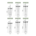 Boba Milk Tea Plastic Tumbler Manufacturer - Custom Logo Advertising Gift Reusable 16oz 480ml Bpa Free Transparent with Colorful Straw Lid