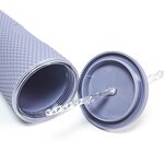 Studded Tumbler Cup Manufacturer - Festival Gift 24oz Matte Double Wall Grey for Milk Tea Coffee with Straw
