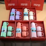 Travel Water Bottle Manufacturer - Custom Logo 500ml Pink Stainless Steel Vacuum Insulated Thermos Coffee Cup Gift Box Set