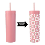 Acrylic Coffee Cup Tumbler Manufacturer - Custom Logo Promotional Gift Pink 16oz Bpa Free Skinny Leak-Proof Dishwasher Safe with Straw