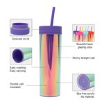 Acrylic Coffee Tumbler Manufacturer - Unique Promotional Gift with Logo 16oz Laser Shinning Bling Double Wall with Inserts Straw