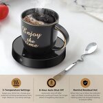 Coffee Mug Warmer Manufacturer - Tempered Glass Desk Auto Shut 3-Temperature Settings 8H Timer Gravity Sensor for Coffee Milk Tea