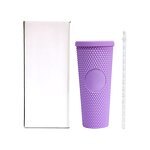 Studded Coffee Juice Cup Tumbler Manufacturer - Promotional Gift 750ml Bpa Free Matte Purple Violet with Logo