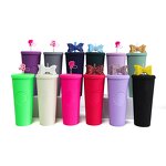 Studded Cup Tumbler Manufacturer - Luxury 24oz Reusable Multi-color Matte Double Wall Insulation with Lid and Bow