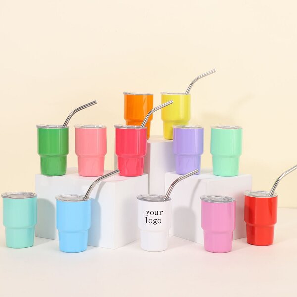 Shot Glass Tumbler Manufacturer - Custom Logo Reusable Eco-Friendly Promotion Gift 3oz 5oz 7oz Tequila Stainless Steel with Lid Straw
