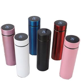 Smart Thermos Manufacturer - Custom Logo Giveaways Gift 16oz Led Temperature Display Stainless Steel Vacuum Flask Water Bottle