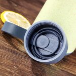 Wheat Straw Glass Water Bottle Manufacturer - Ins Style Cheap Advertising Business Gift 12oz Eco-friendly with Strap