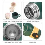 Children Thermos Manufacturer - Cartoon Insulated Leak Proof 500ml Vacuum 316 Stainless Steel Green Water Bottle