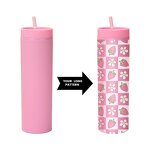 Acrylic Cold Brew Tumbler Manufacturer - Wholesale Giveaway Gift 16oz White Plastic Double Walled Skinny with Straw Lid Food Safe