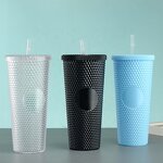 Plastic Cold Tumbler Cup Manufacturer - Ready to Ship New 16oz 500ml Bpa Free Clear with Straw and Lid
