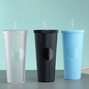 Plastic Cold Tumbler Cup Manufacturer - Ready to Ship New 16oz 500ml Bpa Free Clear with Straw and Lid