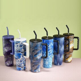 Coffee Tumbler Manufacturer - Custom Corporate Holiday Gift 40oz Full Printed Vintage Double Wall Vacuum Insulated Stainless Steel Boba