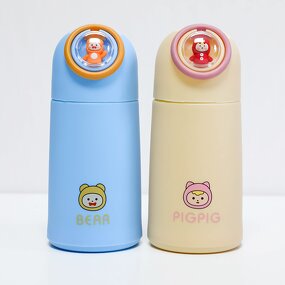 Double-layer Glass Water Bottle Manufacturer - New Cute Cartoon Portable Mini 13oz with Hidden Handle