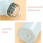 Wheat Straw Glass Water Bottle Manufacturer - High Quality Promotion Gift 12oz Bpa Free Portable Ivory Double Wall with Strap Logo