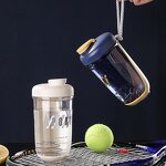Protein Tumbler Manufacturer - High Quality 20 oz Portable Green Clear Gym Sports Water Bottle Business Gift with Mixing Ball