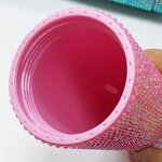 Acrylic Coffee Cup Tumbler Manufacturer - Customized Holiday Gift Bpa Free Double Wall 16oz Skinny Rhinestone with Lid Straw