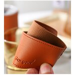 Glass Tumbler Manufacturer - INS Style Home 13oz with Leather Lid Cap Straw for Coffee Milk Juice