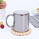 Ceramic Cup Mug Manufacturer - Wholesale DIY 11oz Blank Electroplated Iridescent Silver Gold Sublimation Printing Glaze