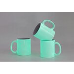 Ceramic Milk Coffee Cup Manufacturer - Customized 11oz DIY Blank White Glow in Dark Luminous Sublimation with Handle