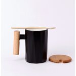 Ceramic Tea Coffee Mug Manufacturer - Custom Logo Promotional Gift 12oz White Blank Pottery for Sublimation with Bamboo Lid Spoon