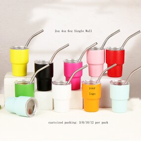 Shot Glass Tumbler Manufacturer - Customized Party Wedding Favor 2oz 4oz 6oz Single Wall Talavera with Straw and Lid