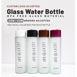 Frosted Glass Water Bottle Manufacturer - 400ml Leakproof Smiling Face for Gym Promotional Business Advertising Rope Drinkware