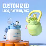 Children Water Bottle Manufacturer - Large-capacity Double Drinking Carrying Pot Leak Proof Stainless Steel Insulated with Straw