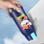 Kids Tumbler Thermos Manufacturer - 500ml Stainless Steel Cute Cartoon Led Vacuum Flask with Straw Thermal Water Bottle